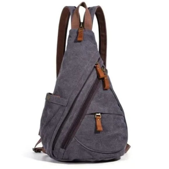 Small Crossbody Backpack Shoulder Casual d.grey
